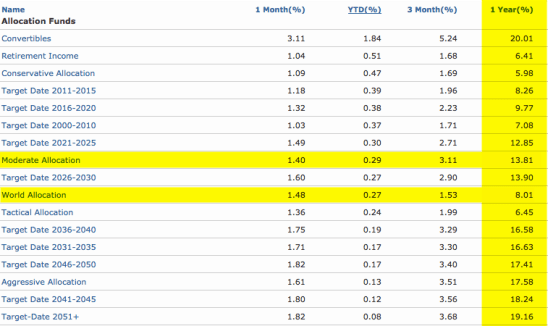 2013 Asset Allocation Returns
