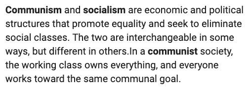 Socialism and communism